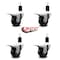 Service Caster 3'' Phenolic Swivel 1-1/2'' Expanding Stem Caster Set Total Lock Brake, 4PK SCC-EXTTL20S314-PHS-112-4 - alternate 2